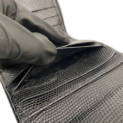 Salvatore Ferragamo Vara Ribbon Hardware Leather Genuine Clasp Bifold Wallet Mini Black
