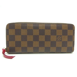 Louis Vuitton Portefeuille Clemence Women's Long Wallet N60534 Damier Ebene (Brown) x Sleeves (Red)