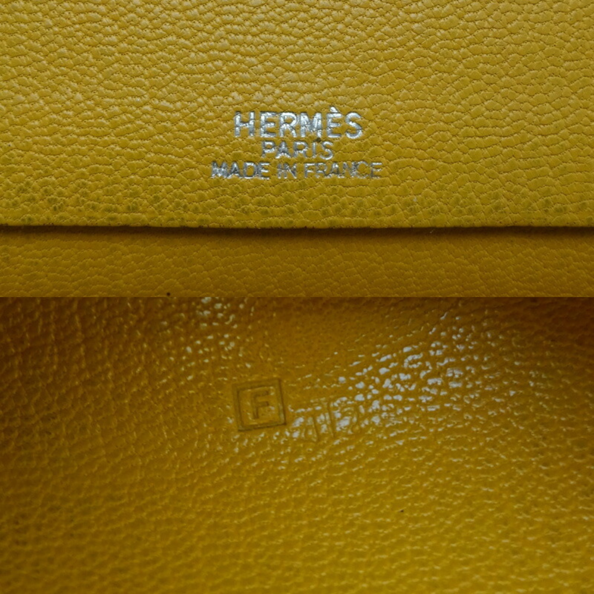 Hermes Agenda Cover □F Stamp Made in 2002 Women's/Men's Notebook Chevre Gold (Brown/Camel)