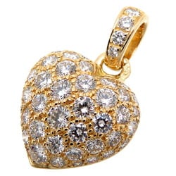 Cartier Heart Diamond Ladies Pendant Top 750 Yellow Gold