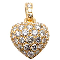 Cartier Heart Diamond Ladies Pendant Top 750 Yellow Gold