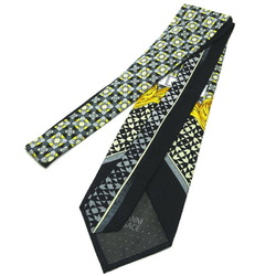 Versace Men's Tie 100% Silk Black/Yellow