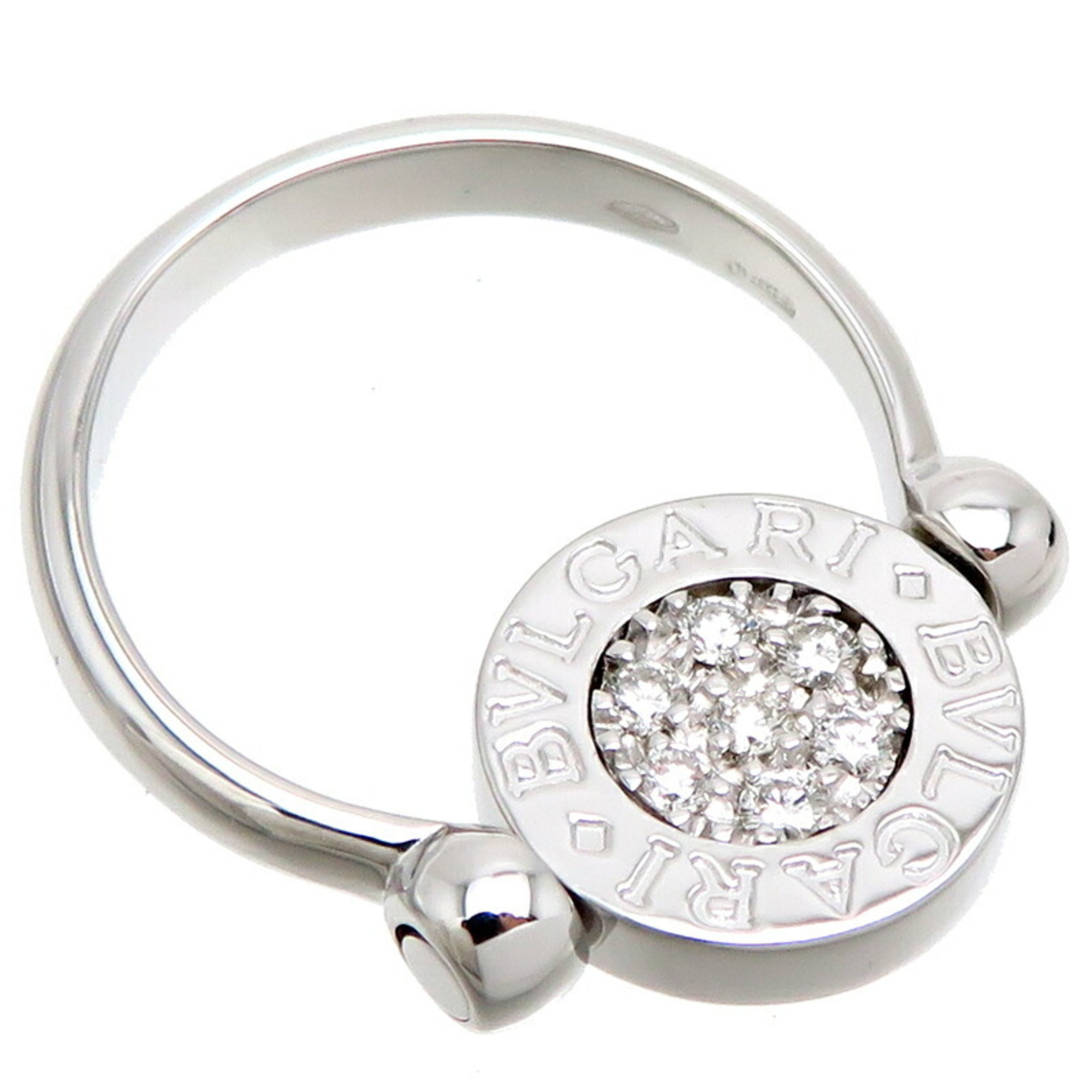 Bulgari 750WG Bvlgari Flip Women's Ring 750 White Gold No. 7.5