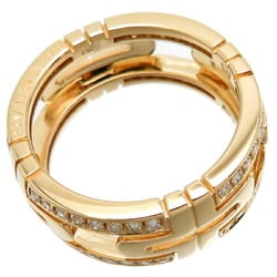 Bvlgari #54 Parentesi Openwork Diamond Women's/Men's Ring 750 Yellow Gold No. 13