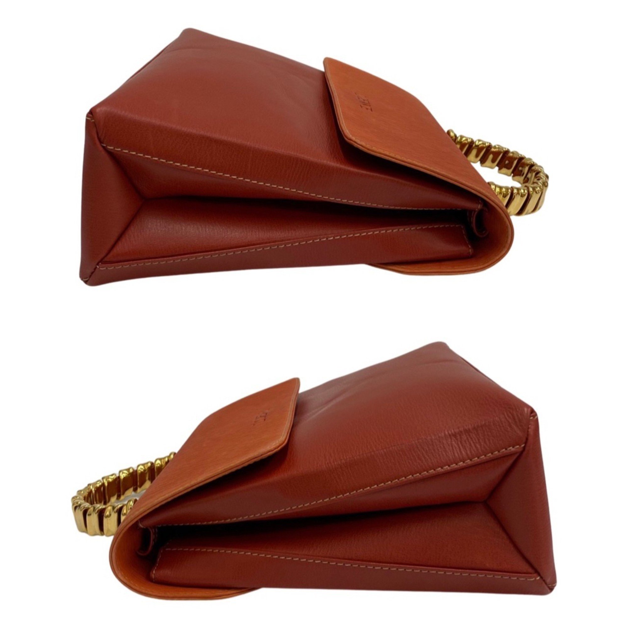 LOEWE Loewe Logo Metal Fittings Velasquez Leather Genuine 2way Handbag Shoulder Bag Mini Tote Orange