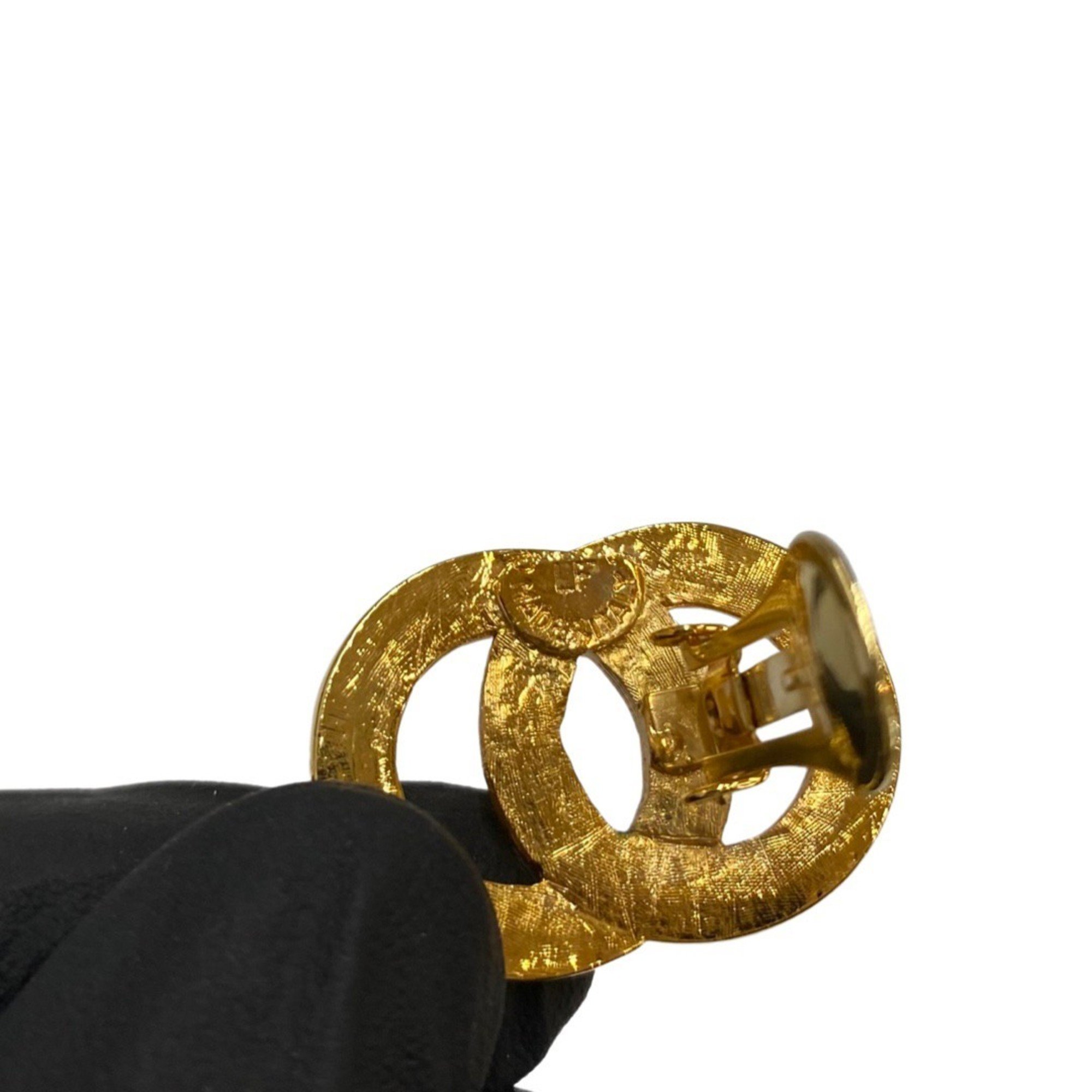 CELINE Vintage Circle Logo Motif Earrings Ear Cuff Accessories Women's Gold