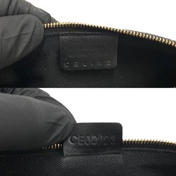CELINE Vintage Macadam Blason Triomphe Leather Genuine Pouch Mini Handbag Black