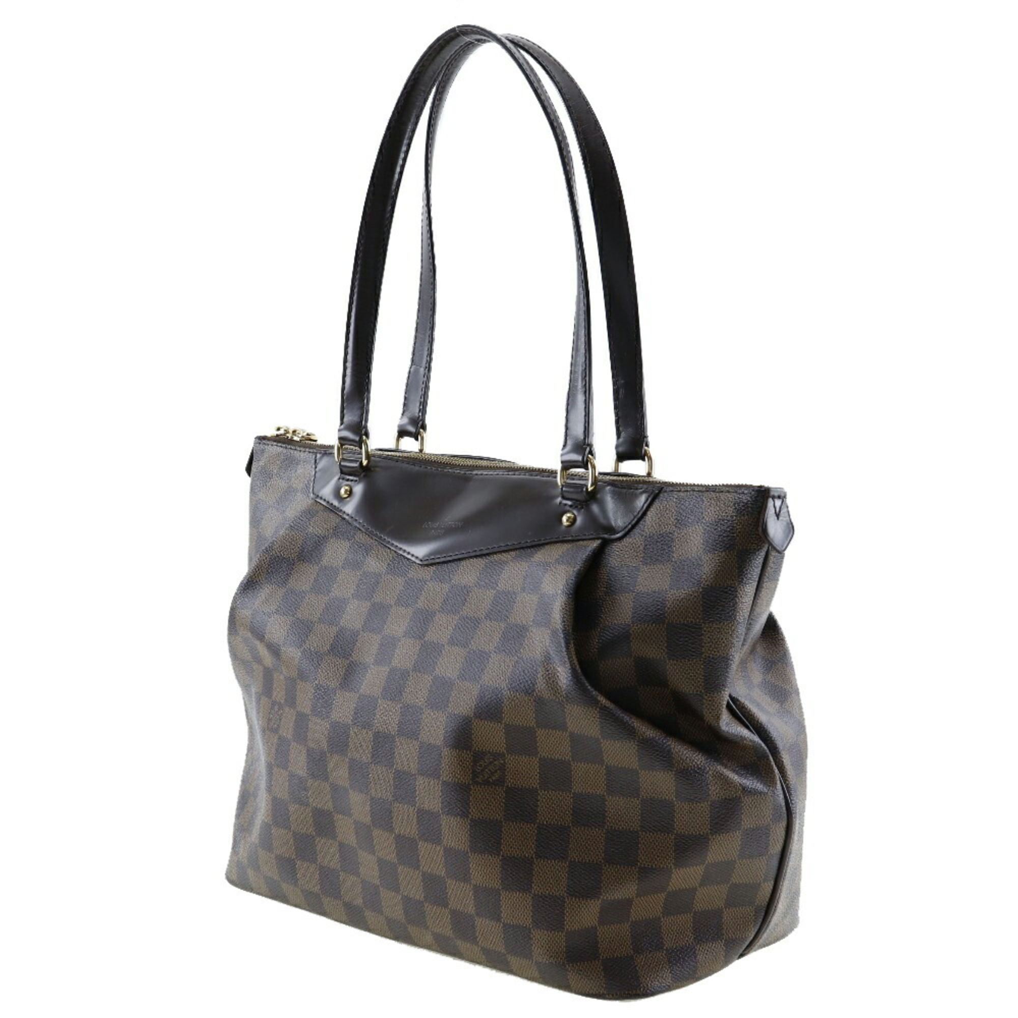 LOUIS VUITTON Westminster GM Shoulder Bag N41103 Damier Canvas Made in France 2013 Brown DR0193 A4 Zipper Women's