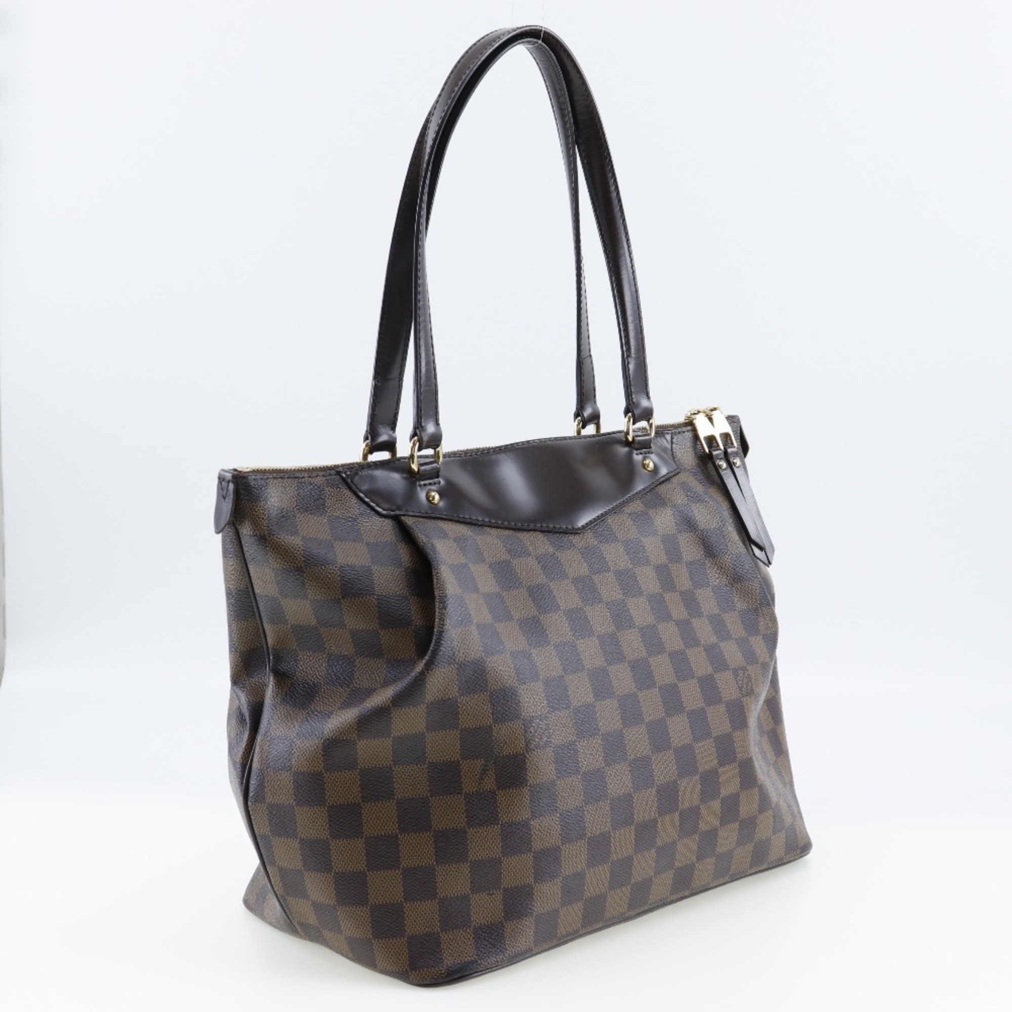 LOUIS VUITTON Westminster GM Shoulder Bag N41103 Damier Canvas Made in France 2013 Brown DR0193 A4 Zipper Women's