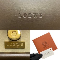 LOEWE Loewe Logo Calf Leather Genuine Square Handbag Mini Tote Bag Vanity Brown