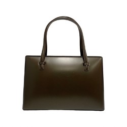 LOEWE Loewe Logo Calf Leather Genuine Square Handbag Mini Tote Bag Vanity Brown