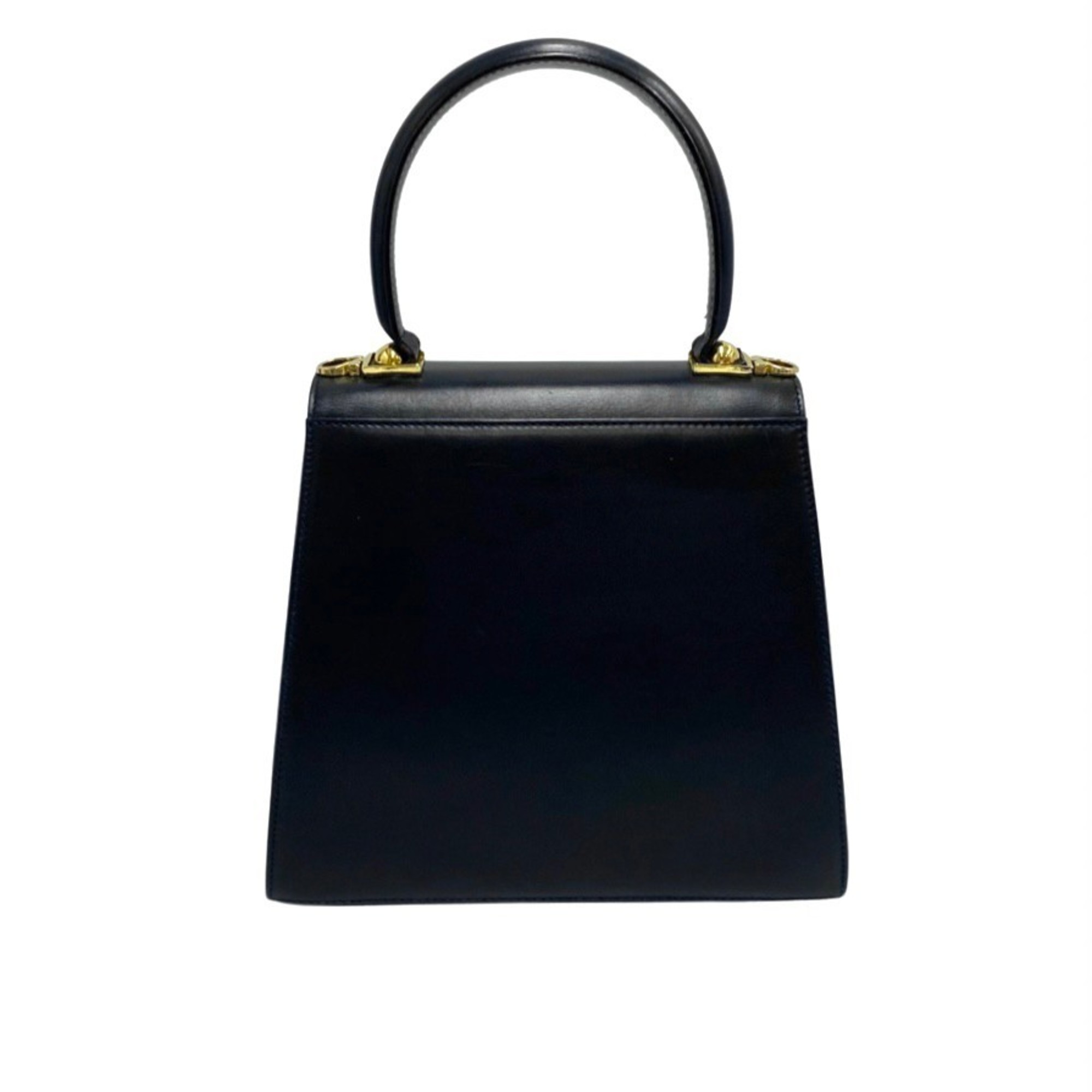 Salvatore Ferragamo Gancini Hardware Leather Genuine 2way Handbag Mini Shoulder Bag Navy