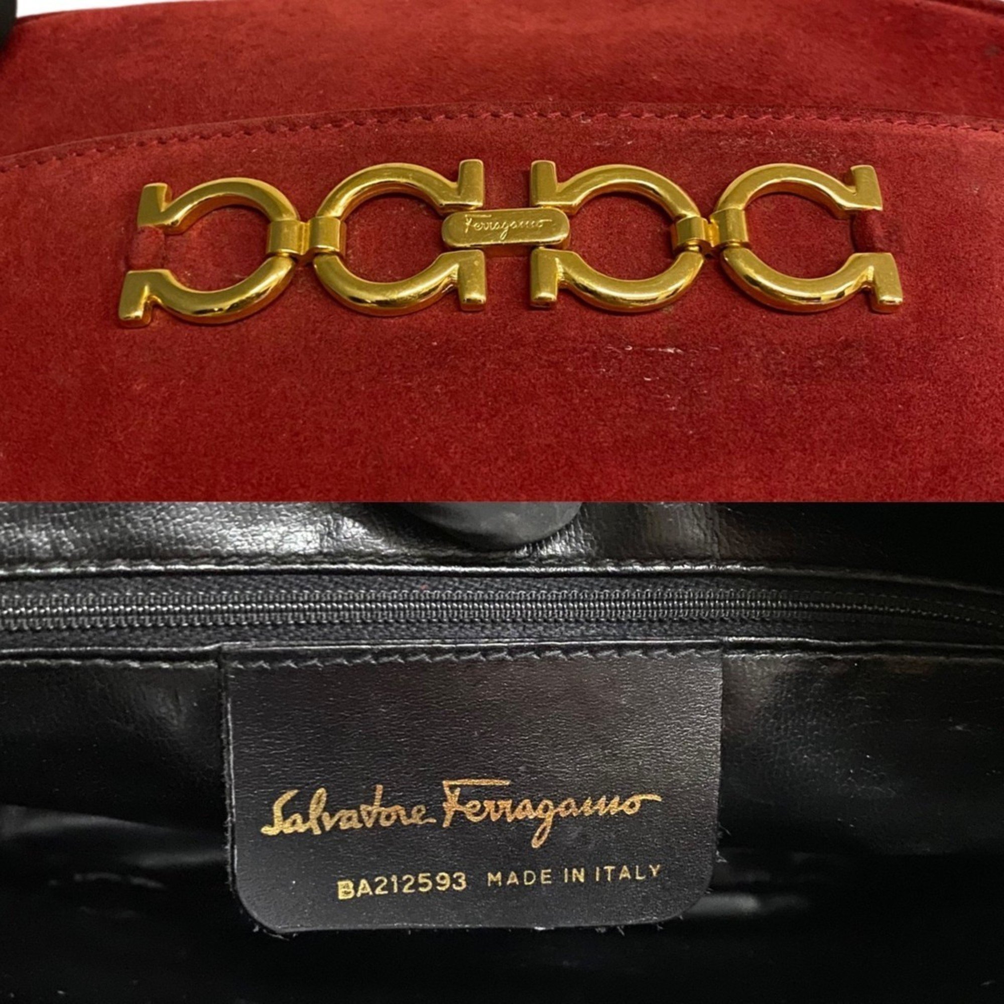 Salvatore Ferragamo Gancini Hardware Leather Suede Mini Shoulder Bag Pochette Red