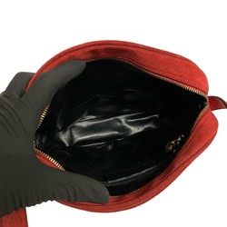 Salvatore Ferragamo Gancini Hardware Leather Suede Mini Shoulder Bag Pochette Red