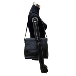 LOEWE Loewe Logo All Leather Suede Genuine Semi Shoulder Bag Mini Tote Handbag Black
