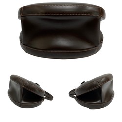 LOEWE Anagram Logo Calf Leather Genuine Mini Handbag Vanity Bag Brown