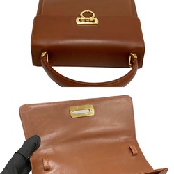 Salvatore Ferragamo Gancini Hardware Calf Leather Genuine 2way Handbag Shoulder Bag