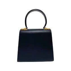 Salvatore Ferragamo Gancini Calf Leather 2way Handbag Shoulder Bag Navy