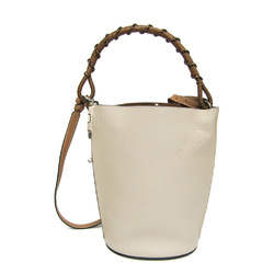 Loewe GATE Bucket Women's Leather Handbag,Shoulder Bag Brown,White