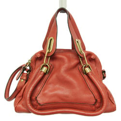 Chloé Paraty Women's Leather Handbag,Shoulder Bag Red Brown