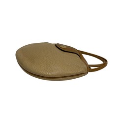 Christian Dior Vintage Logo Hardware Leather Mini Shoulder Bag Pochette Beige Brown