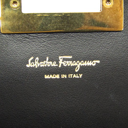Salvatore Ferragamo Gancini Women's Leather Chain/Shoulder Wallet Black