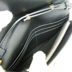 Salvatore Ferragamo Gancini Women's Leather Chain/Shoulder Wallet Black