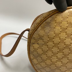CELINE Vintage Macadam Blason Triomphe Pattern Leather Mini Shoulder Bag Pochette Beige Brown
