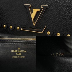 LOUIS VUITTON Louis Vuitton Logo Metal Fittings Portefeuille Capucines Leather Genuine Long Wallet Black