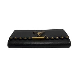 LOUIS VUITTON Louis Vuitton Logo Metal Fittings Portefeuille Capucines Leather Genuine Long Wallet Black