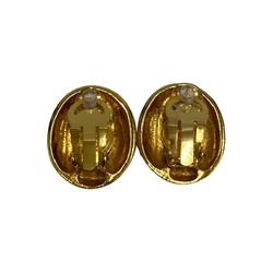 CHANEL Vintage Mademoiselle Motif Icon Earrings Accessories Gold