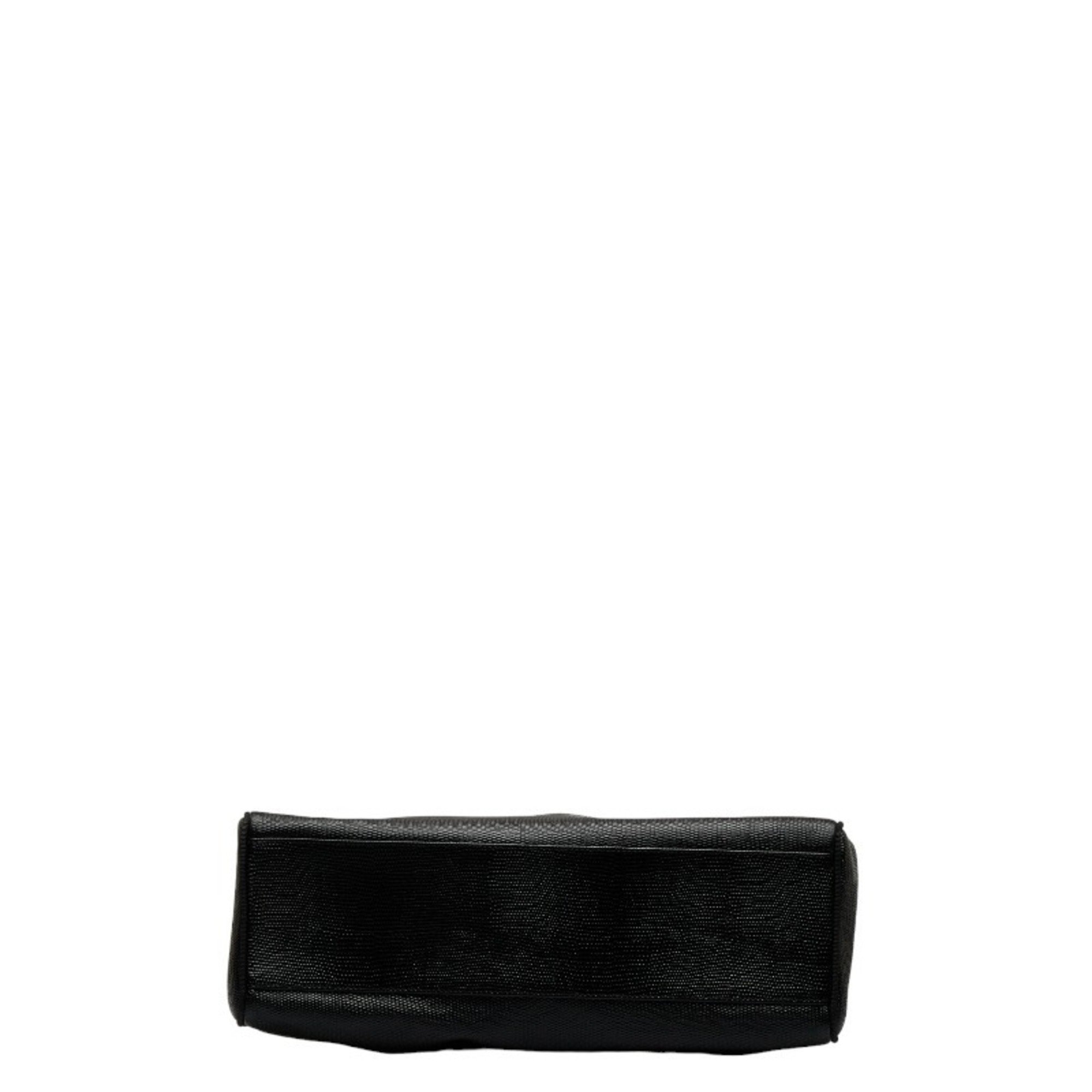 Salvatore Ferragamo Vara Tote Bag BK-21 2530 Black Leather Women's