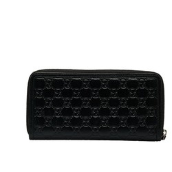 Gucci Guccisima GG Round Long Wallet 295833 Black Leather Rubber Coating Women's GUCCI