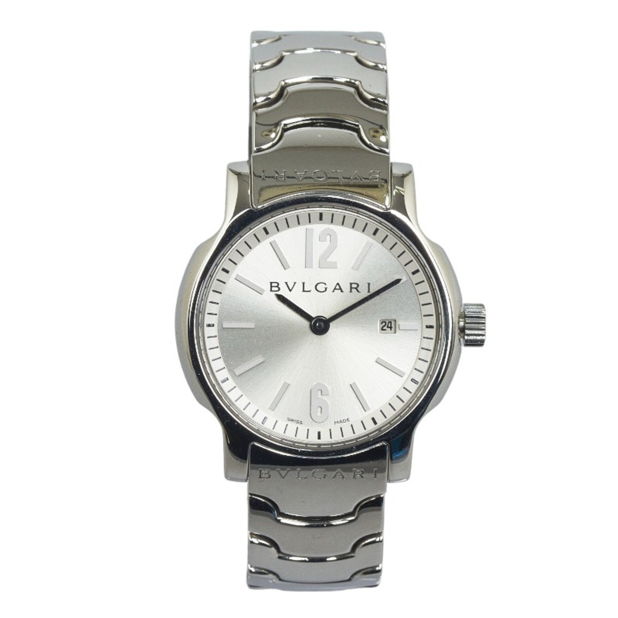 Bvlgari Solo Tempo Watch ST29S Quartz Silver Dial Stainless Steel Ladies BVLGARI