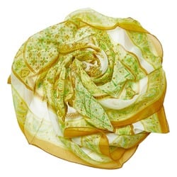 Hermes Carre 90 CIELS BYZANTINS Byzantine Sky See-Through Scarf Muffler Yellow Multicolor Silk Women's HERMES