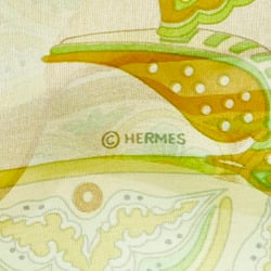 Hermes Carre 90 CIELS BYZANTINS Byzantine Sky See-Through Scarf Muffler Yellow Multicolor Silk Women's HERMES