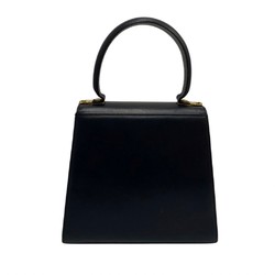 Salvatore Ferragamo Gancini Hardware Leather 2way Shoulder Bag Handbag Navy