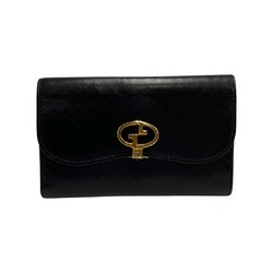 GUCCI Old Gucci Vintage Micro GG Logo Hardware Leather Genuine Bifold Wallet Mini Black