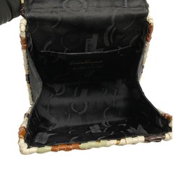 Salvatore Ferragamo Gancini Hardware Leather Handbag Mini Tote Bag Multicolor