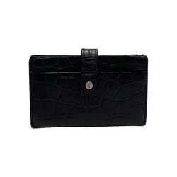 Yves Saint Laurent SAINT LAURENT PARIS YSL logo metal fittings leather genuine mini wallet card case pass black