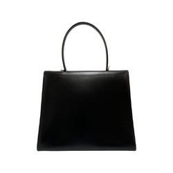 CELINE Vintage Circle Logo Hardware Calf Leather Genuine Handbag Mini Tote Bag Black