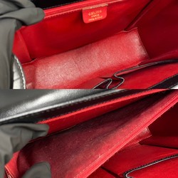 CELINE Vintage Logo Turnlock Hardware Calf Leather Genuine 2way Handbag Shoulder Bag Black