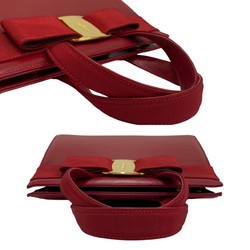 Salvatore Ferragamo Vara Ribbon Calf Leather 2way Handbag Shoulder Bag Red