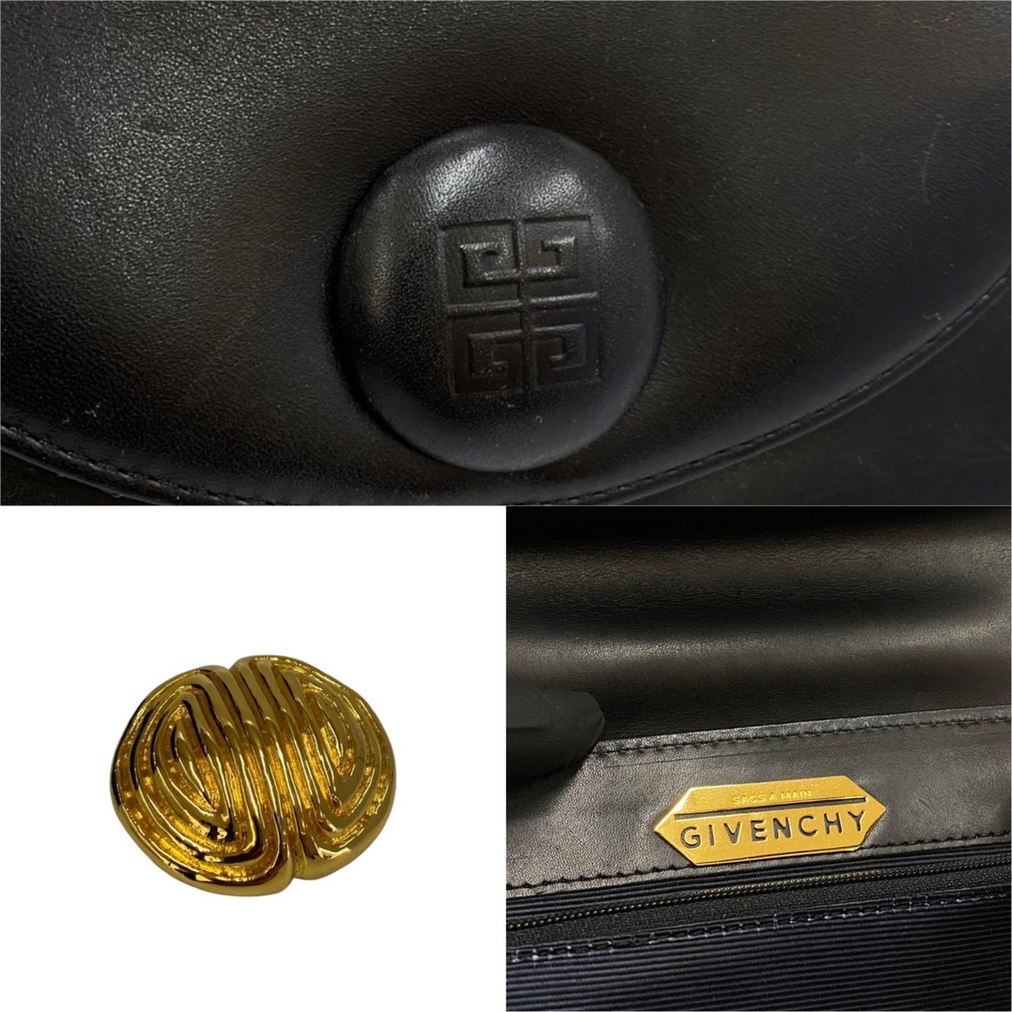 GIVENCHY Givenchy 4G logo metal fittings leather genuine handbag mini tote bag black