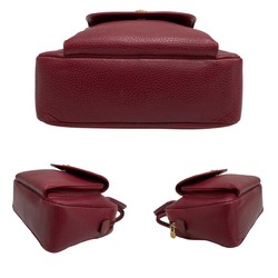 CELINE Vintage Ring Logo Hardware Leather Genuine Handbag Mini Tote Bag Bordeaux