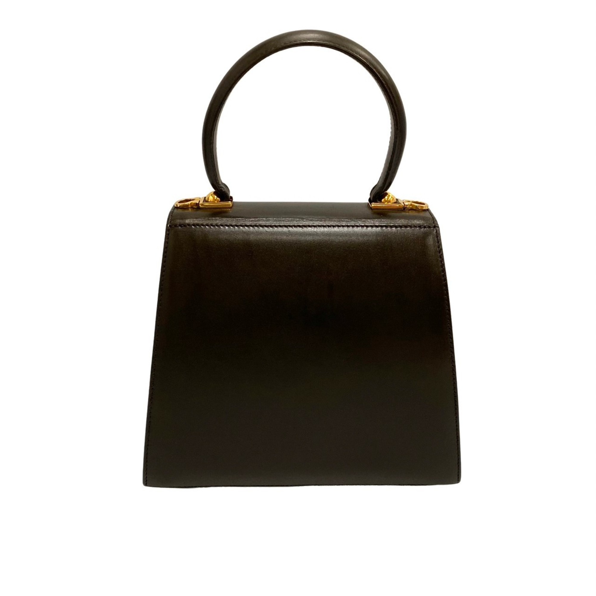 Salvatore Ferragamo Gancini Calf Leather 2way Handbag Shoulder Bag Brown