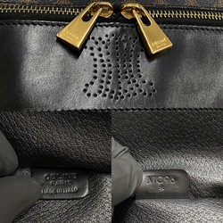 CELINE Macadam Blason Logo Leather Genuine Handbag Vanity Bag Mini Boston Black