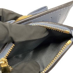 Salvatore Ferragamo Vara Ribbon Hardware Leather Genuine Bifold Wallet Mini Blue
