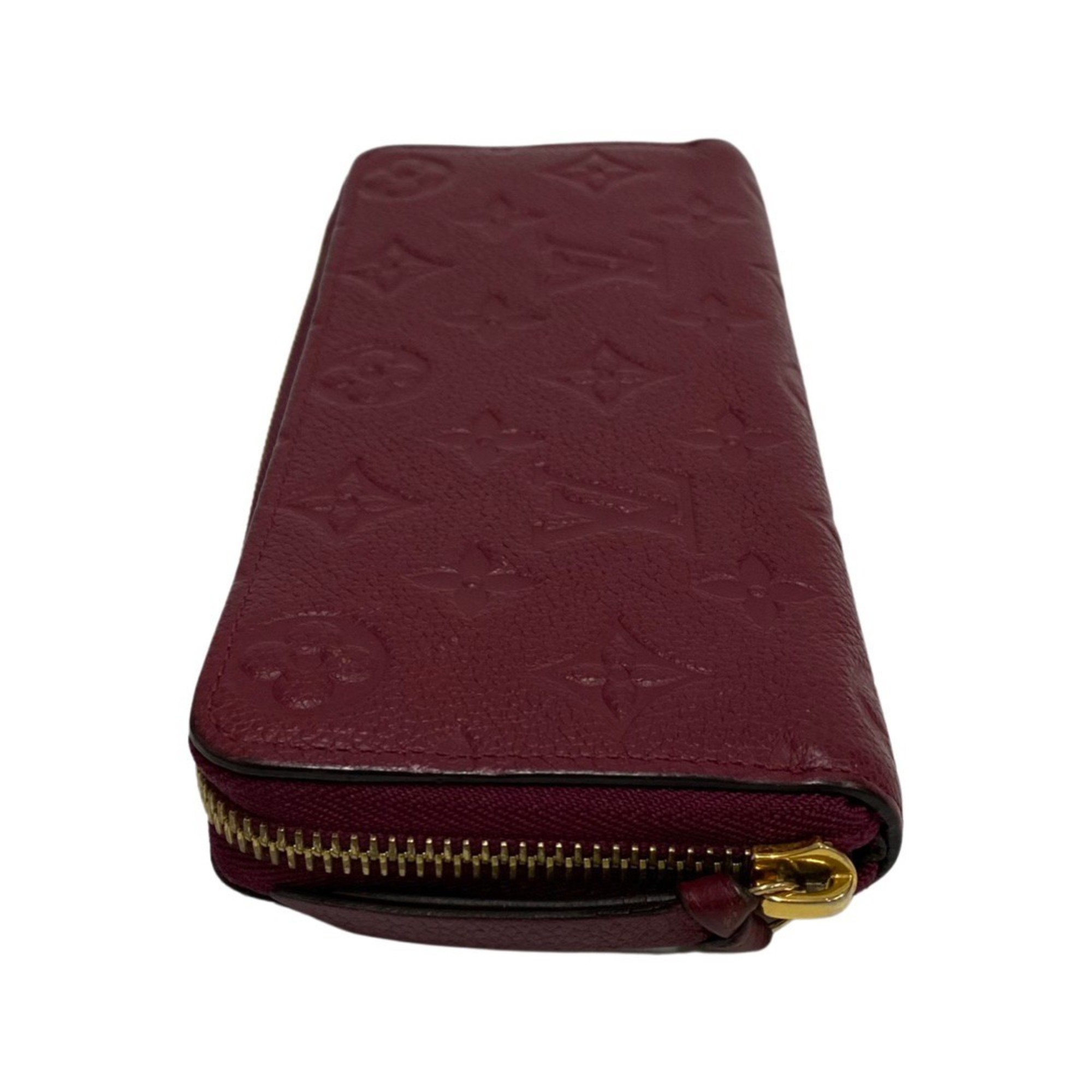 LOUIS VUITTON Portefeuille Clemence Monogram Empreinte Leather Genuine Round Zip Long Wallet