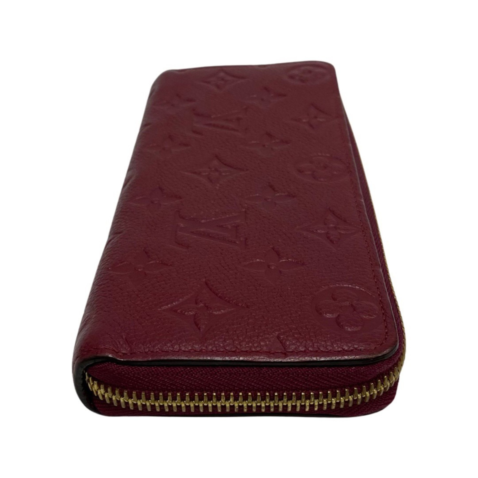 LOUIS VUITTON Portefeuille Clemence Monogram Empreinte Leather Genuine Round Zip Long Wallet